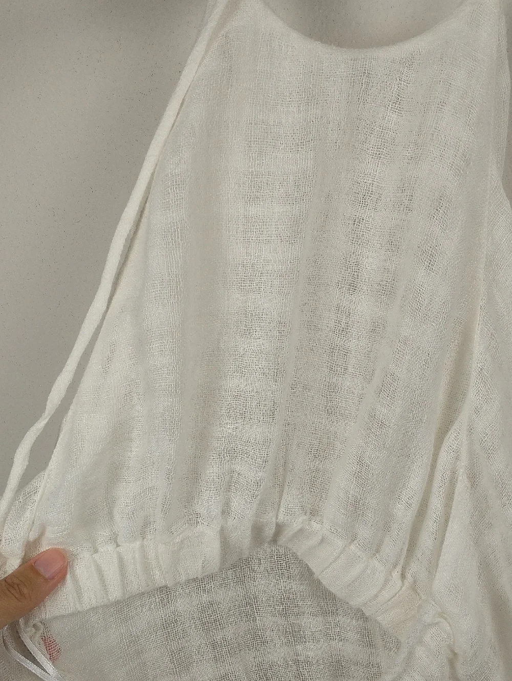 Cult Gaia Halter Maxi Dress XS Off White Sheer Linen Gauze Beach Coverup